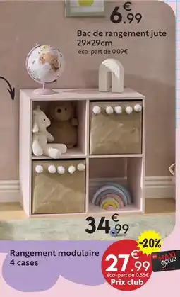 Maxi Bazar Rangement modulaire 4 cases offre