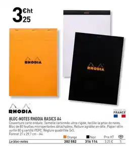Hyperburo Rhodia - bloc-notes basics a4 offre