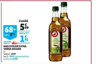 Auchan Huile D'olive Extra Vierge Auchan offre