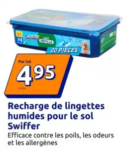 Action Recharge de lingettes humides pour le sol swiffer offre