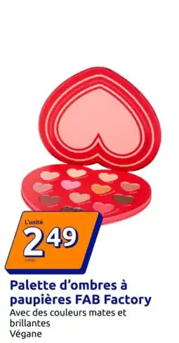 Action Palette d'ombres à paupières fab factory offre