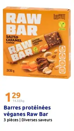 Action Barres protéinées véganes raw bar offre