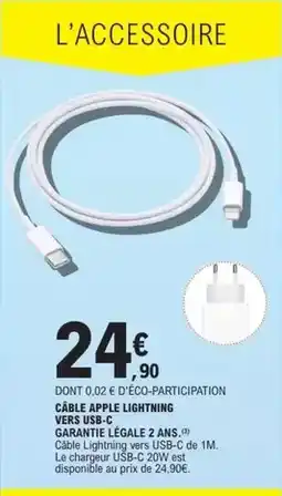E.Leclerc Apple - cable lightning vers usb-c offre