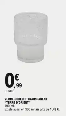 E.Leclerc Verre gobelet transparent offre