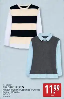 ALDI Up2fashion - pull chemise 2 en 1 offre