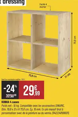 Bricorama Kuboa 4 cases offre