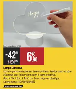 Bricorama Lampe led cœur offre