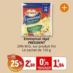 Coccimarket Emmental râpé président offre