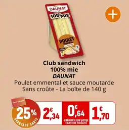 Coccimarket Club sandwich 100% mie daunat offre