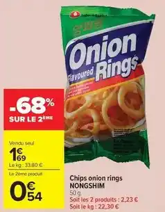 Carrefour Market Nongshim - chips onion rings offre