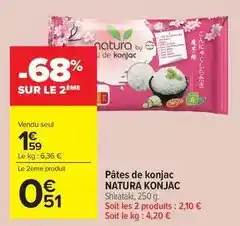 Carrefour Market Pâtes de konjac offre