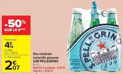 Carrefour Market San pellegrino - eau minérale naturelle gazeuse offre