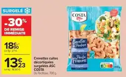 Carrefour Market Costa - crevettes cuites décortiquées surgelées asc offre