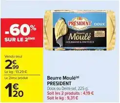 Carrefour Market Président - beurre moulé offre