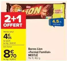 Carrefour Market Nestlé - barres lion format familial offre