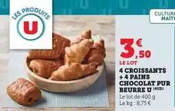 Super U U - croissants + pains chocolat pur beurre offre