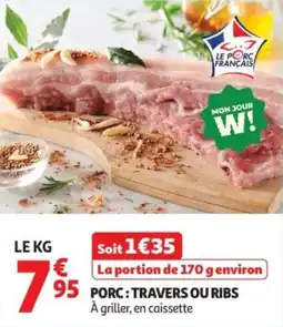 Auchan Porc: travers ou ribs offre