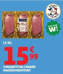 Auchan 3 magrets de canard maison montfort offre