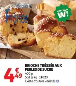 Auchan Brioche tréssée aux perles de sucre offre