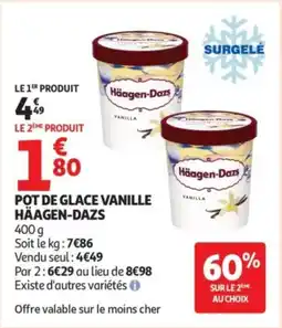 Auchan Pot de glace vanille häagen dazs offre