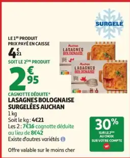 Auchan Lasagnes bolognaise surgelées auchan offre