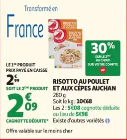 Auchan Risotto au poulet et aux cepes auchan offre