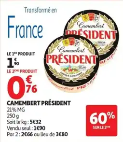 Auchan Camembert président offre