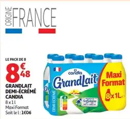 Auchan Grandlait demi écrémé candia offre