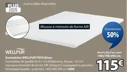 JYSK Wellpur surmatelas frya blanc offre