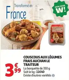 Auchan Supermarché Auchan - couscous aux légumes frais le traiteur offre