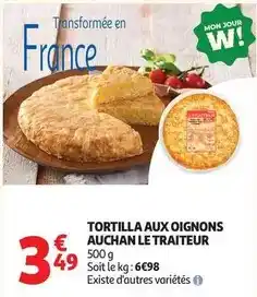 Auchan Supermarché Auchan - tortilla aux oignons le traiteur offre