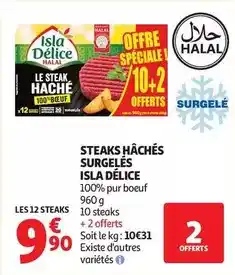 Auchan Supermarché Isla délice - steaks hachés surgelés offre