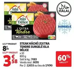 Auchan Supermarché Steak haché l'extra tendre surgelé offre
