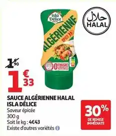 Auchan Supermarché Isla délice - sauce algérienne halal offre