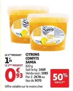 Auchan Supermarché Samia - citrons confits offre