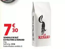 Auchan Supermarché Le renard - semoule de blé extra fine offre
