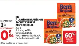Auchan Riz à la méditerranéenne sachet express ben's original offre