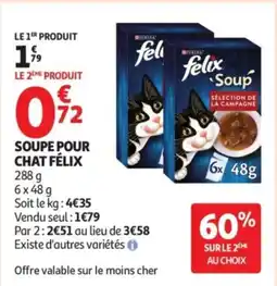 Auchan Soupe pour chat félix offre