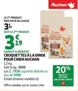 Auchan Croquettes à la dinde pour chien auchan offre