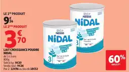 Auchan Lait croissance poudre nidal offre