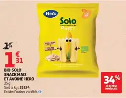 Auchan Bio solo snack mais et avoine hero offre