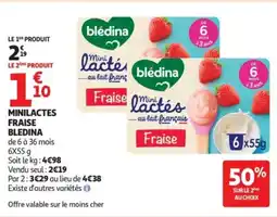 Auchan Minilactes fraise bledina offre