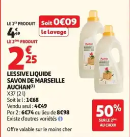 Auchan Lessive liquide savon de marseille auchan offre