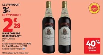 Auchan Blaye côtes de bordeaux aop offre