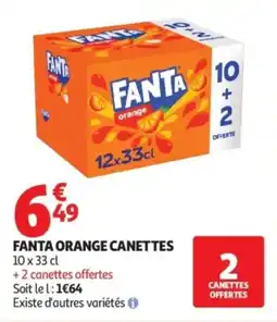 Auchan Fanta orange canettes offre