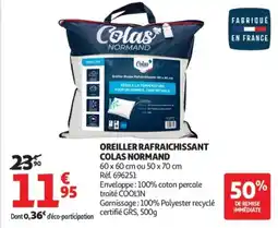 Auchan Oreiller rafraichissant colas normand offre