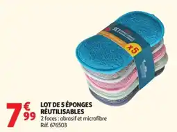 Auchan Lot de 5 eponges réutilisables offre