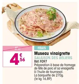 Croque Gel Museau vinaigrette salaison des béliers réf: f097 offre