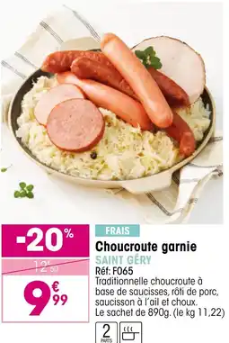 Croque Gel Choucroute garnie saint géry offre