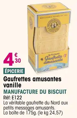 Croque Gel Gaufrettes amusantes vanille manufacture du biscuit offre